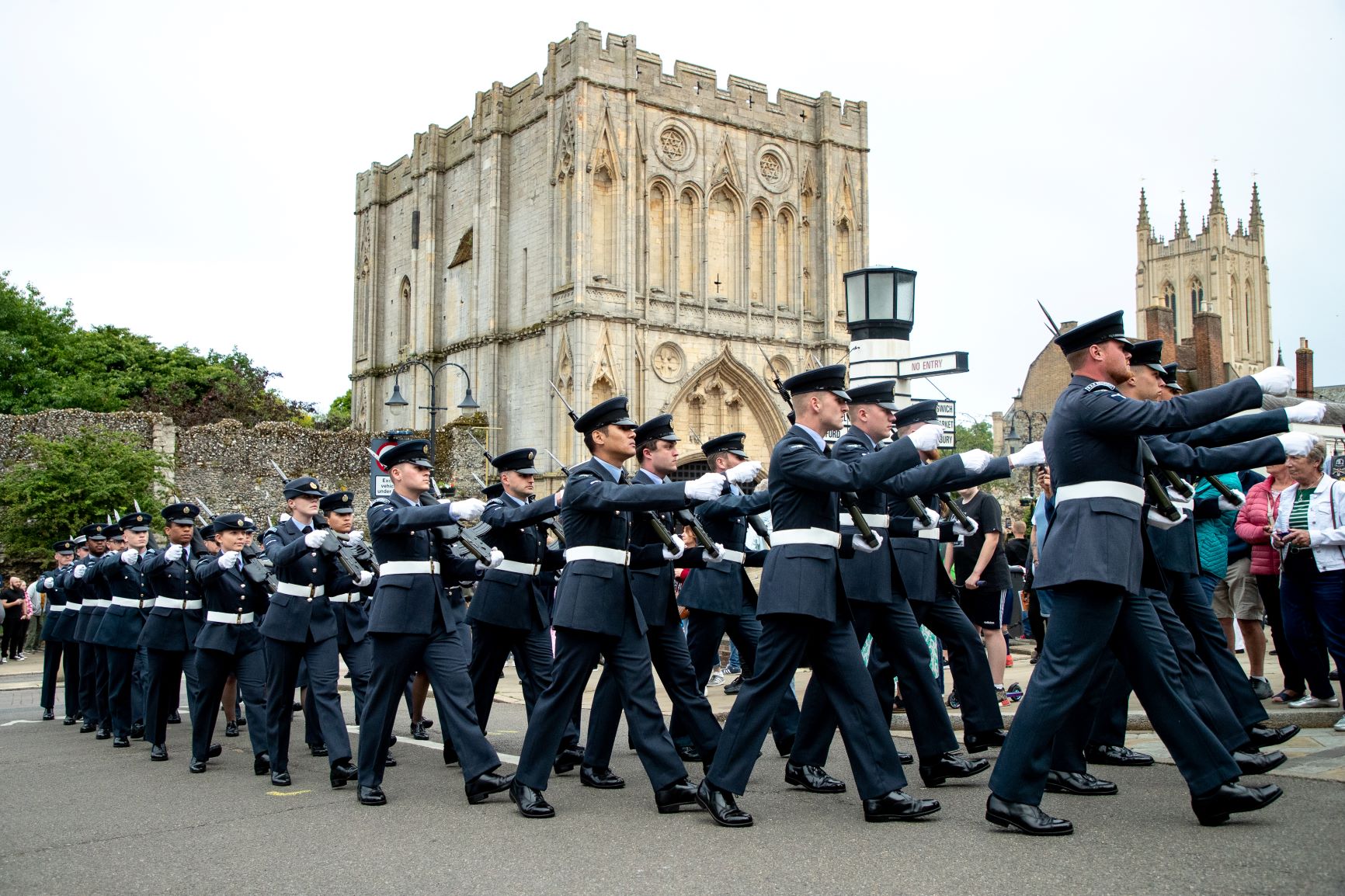 RAF Aviator parade past cathedral.